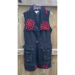 Boo Radley Wool Blend Vest Artsy Lagenlook Longline Pockets Size XL